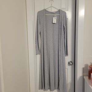 Brand New Miss Love Elegant Gray Maxi Cardigan Size S